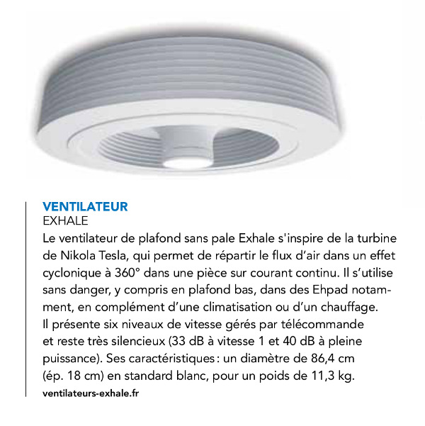 ventilation architecture ventilateur exhale sans pales