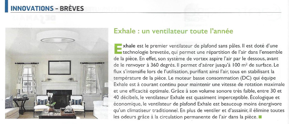 article bricomag ventilateur sans pales exhale