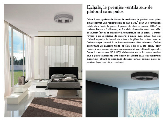 ventilateur de plafond sans pales exhale