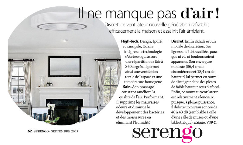 exhale le ventilateur qui ne manque pas d'air par le magazine serengo